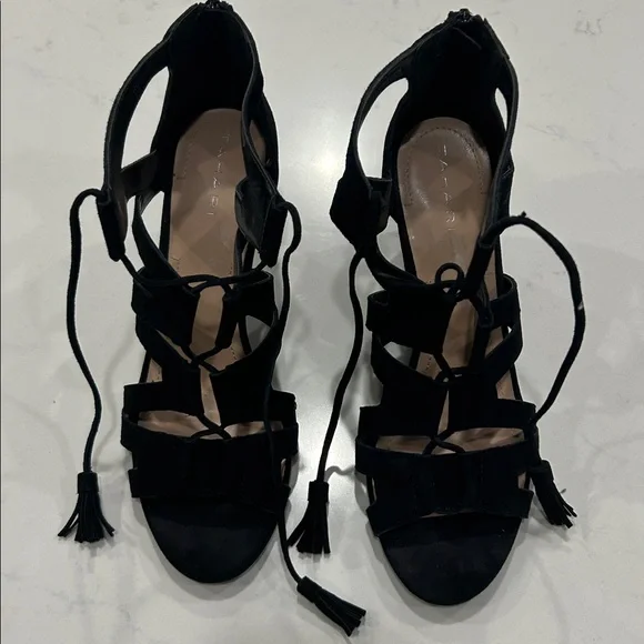 Tahari  Norway Black Suede High Heal Sandals - Picture 7 of 7